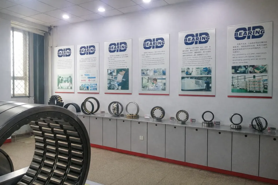 OID exhibition area with bearing samples and branded displays