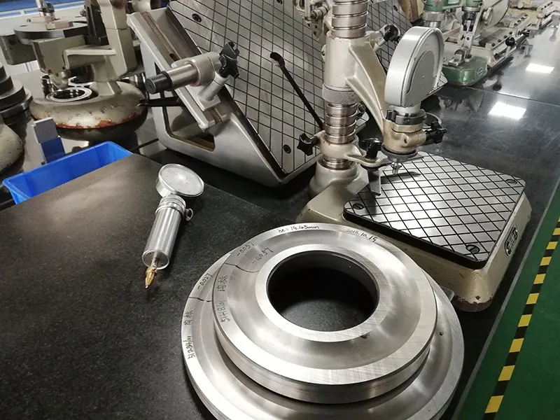A bearing ring in the equipment work zone